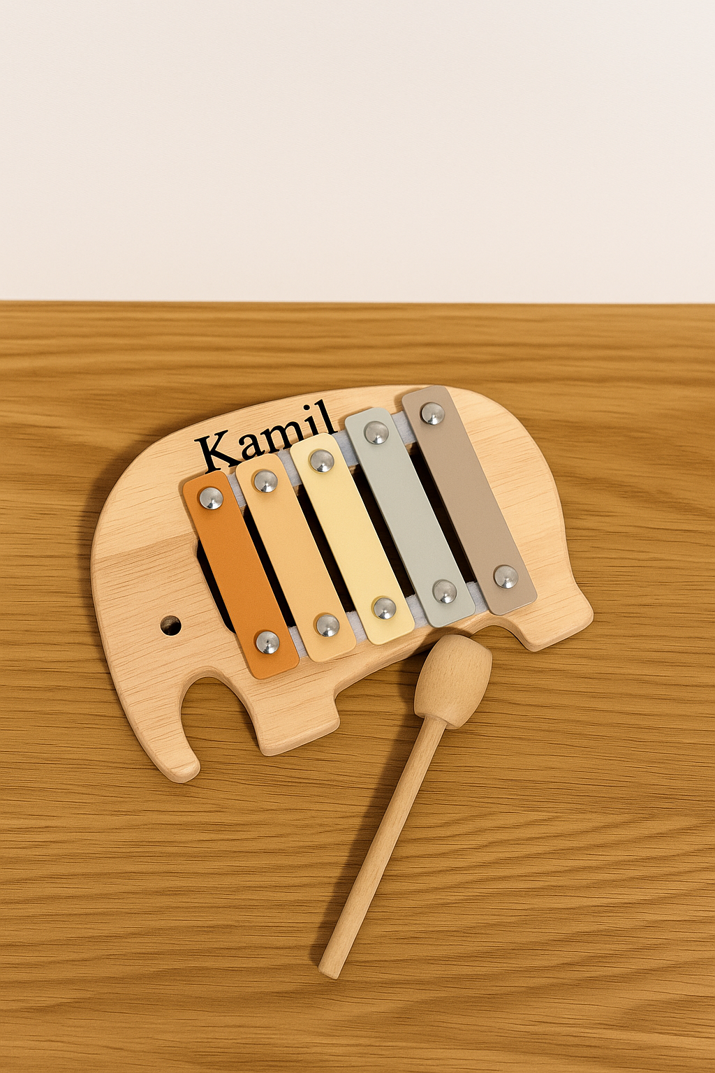 Xylophone Éléphant Personnalisé – Jouet Éducatif en Bois