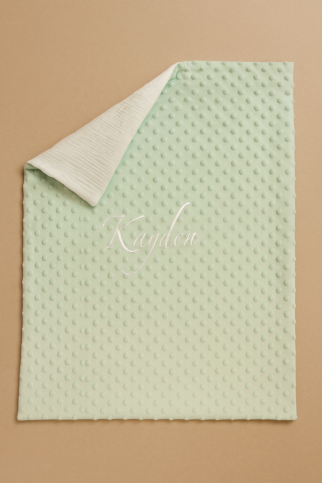 Couverture personnalisée en Minky et Gaze de Coton pour Bébé avec ouate