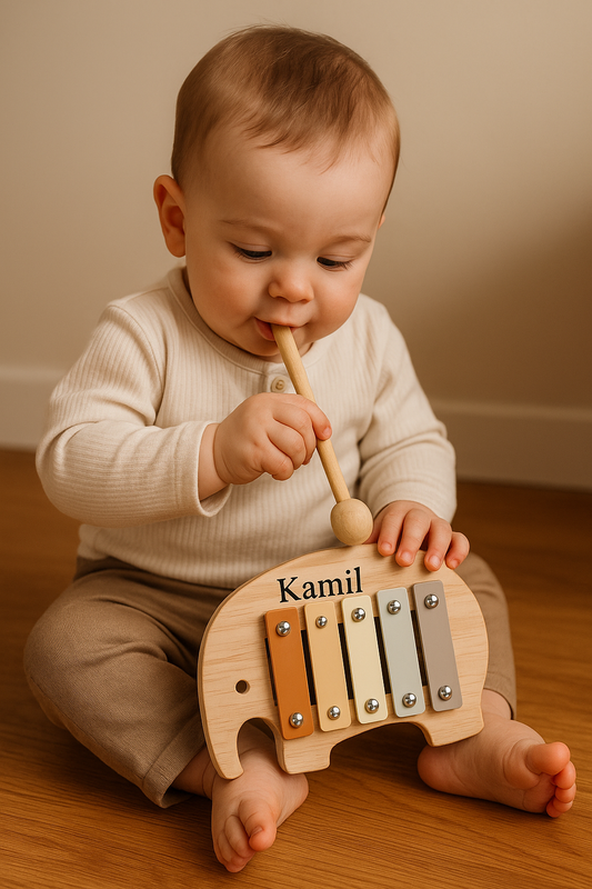 Xylophone Éléphant Personnalisé – Jouet Éducatif en Bois